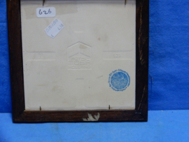 art nr: 626 vintage Delfts Blauwe tegel van koets met paarden