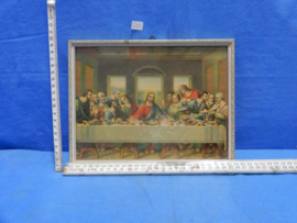 art nr: 633 vintage schilderij met het laatste avondmaal van Jezus Christus