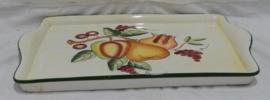 art nr: 1015 antiek porseleinen dienblad met fruit decoratie