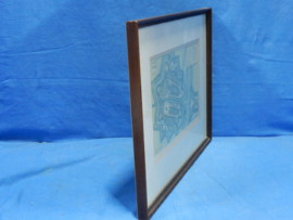 art nr: 607 vintage litho plattegrond van clundert (Klundert) uit 1649