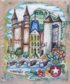 art nr: 712 vintage decoratie tegeltje uit Maastricht