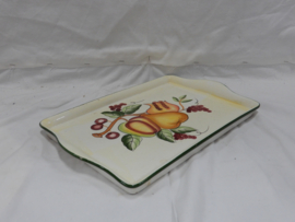 art nr: 1015 antiek porseleinen dienblad met fruit decoratie