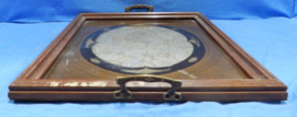 art nr: 689 vintage dienblad ingelegd met kant
