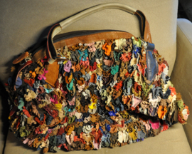 art nr: 318 vintage lederen Magic Bags schoudertas