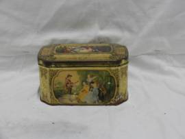 art nr: 964 antiek theeblik van de Gruyter, goudmerk thee