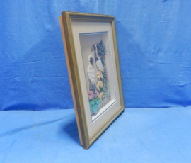 art nr: 605 vintage 3D schilderij met paradijsvogels