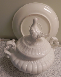 art nr: 279 vintage keramieken duiven aardappelen pan