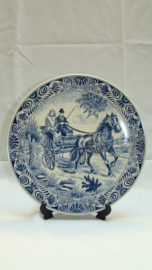 art nr 46 antieke delfts blauwe bord van een Friese sjees