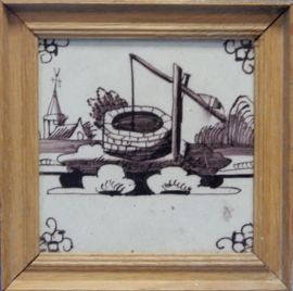 art nr: 716 vintage wandtegeltjes ingelijst uit 1700-1750
