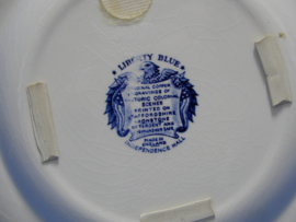 art nr: 781 antiek Delfts Blauwe schaal Independence Hall