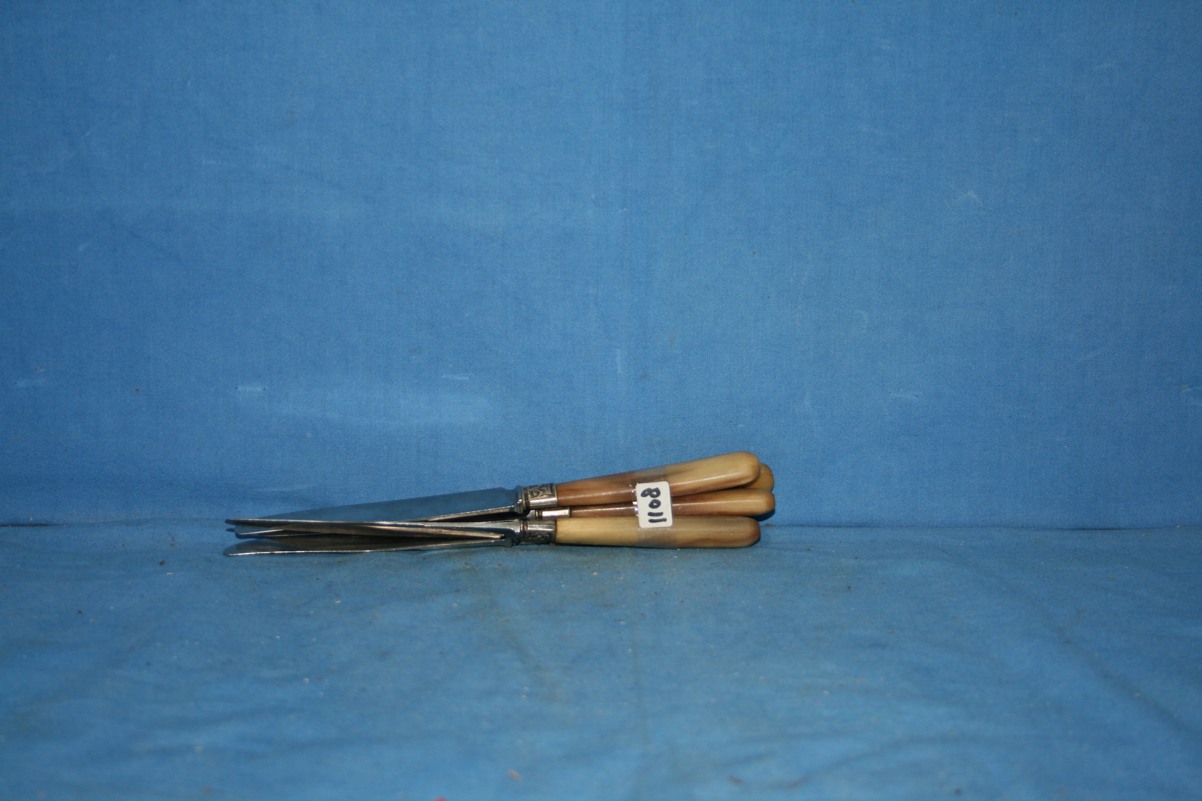 art nr: 1108 vintage messen set van 5 stuks van bakeliet