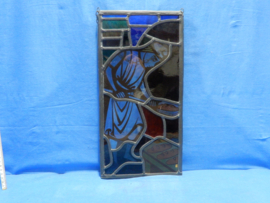 art nr: 701 vintage glas in loodraam van een bakker