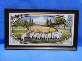 art nr: 709 vintage gedenkbord aan varkensfokkerij in Rosmalen