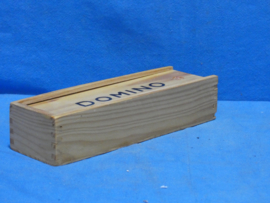 art nr: 1316 vintage domino spel in een houten kistje