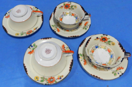art nr: 571 vintage Oxford set 4 kop en schotels