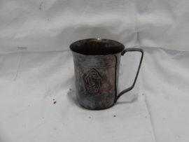 art nr: 942 vintage zilveren beker met monogram