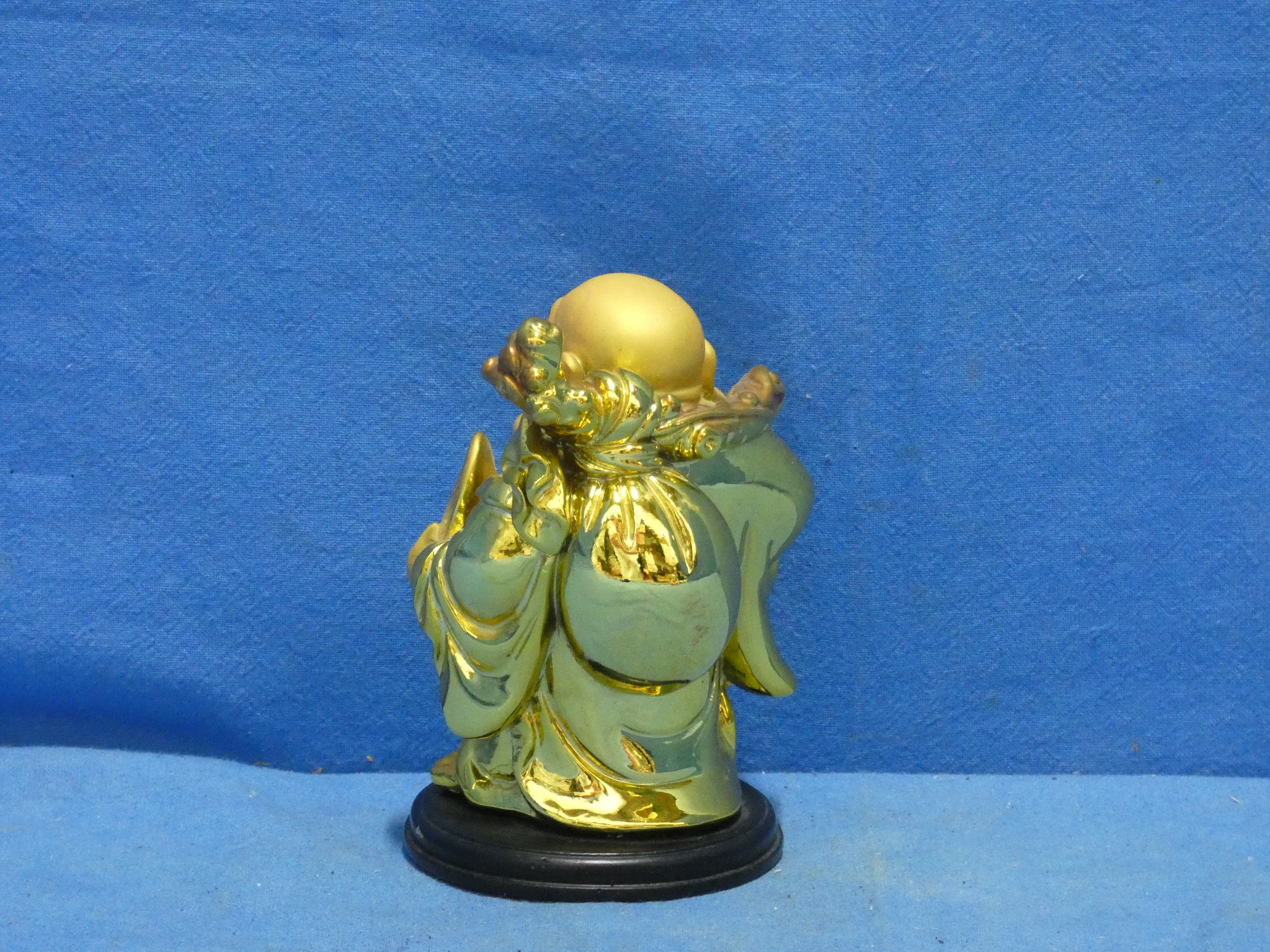 art nr: 1232 vintage Goudkleurige lachende Boeddha