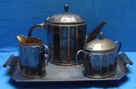 art nr: 365 antiek verzilverd Engels thee servies