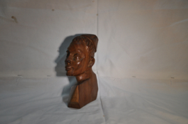 art nr: 909 vintage houten Afrikaans Beeldje van een vrouw