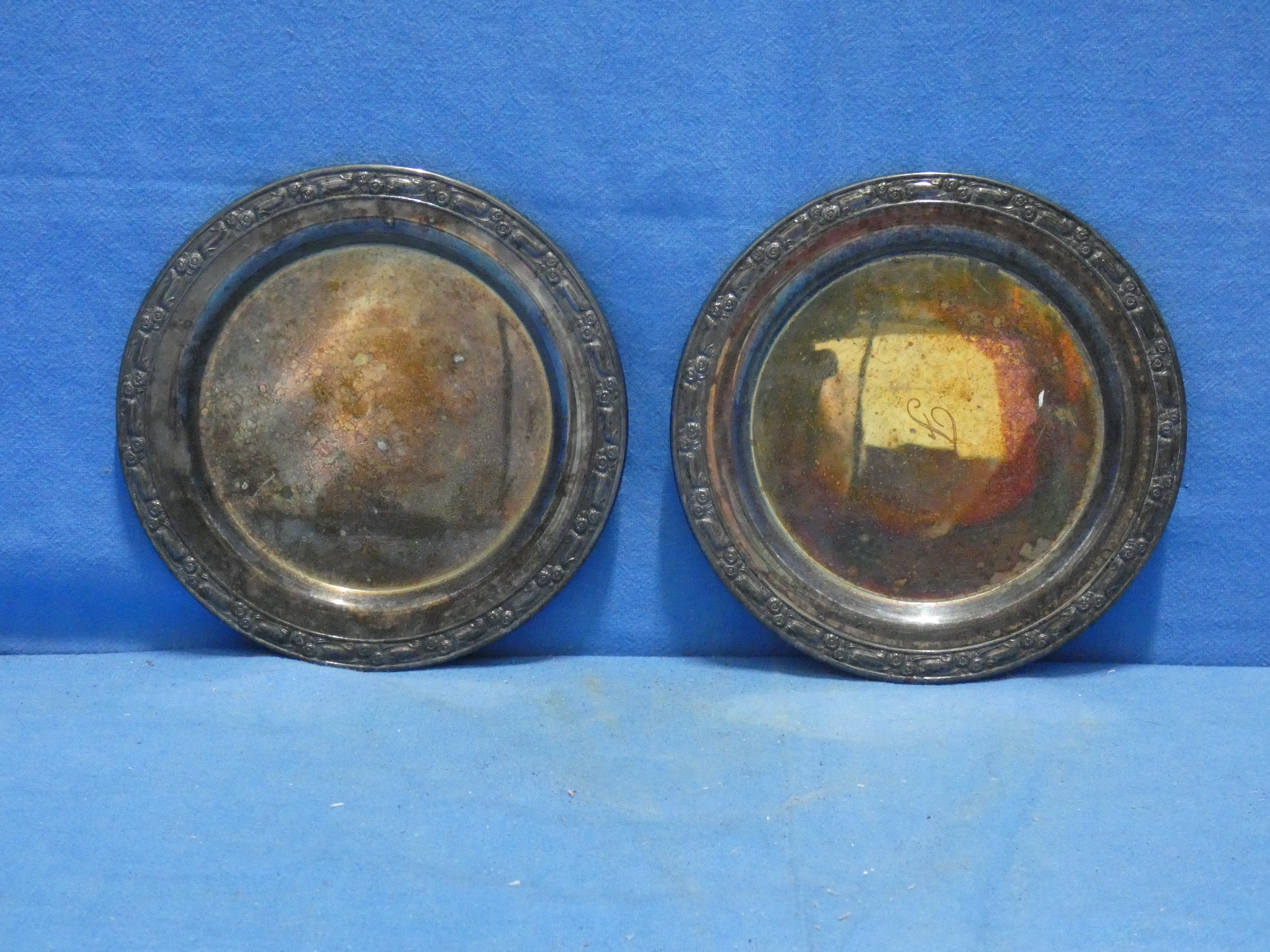 art nr: 1231 zilveren schaaltjes twee stuks