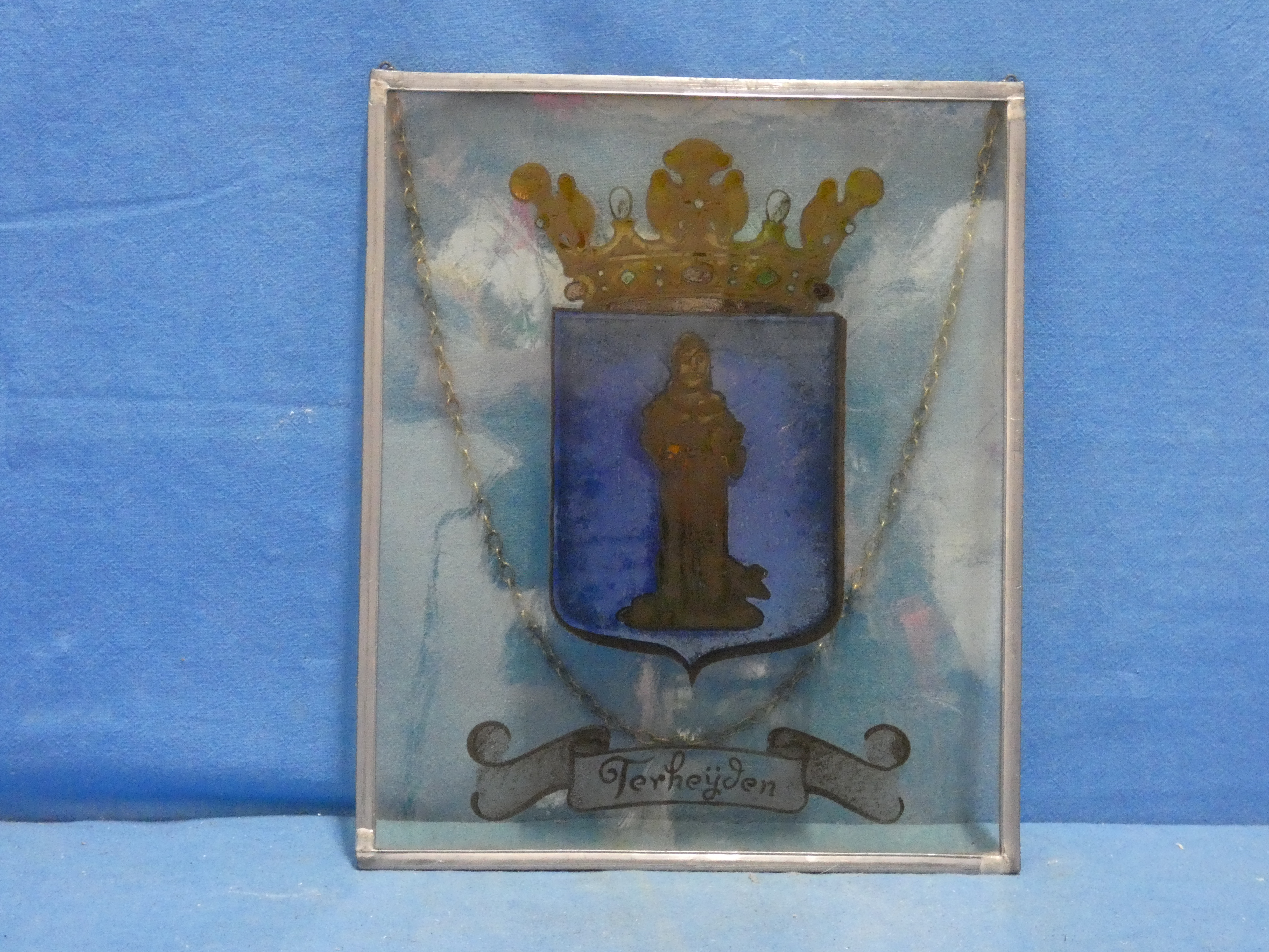 art nr: 1271 vintage glazen gebrand glas van Terheijden