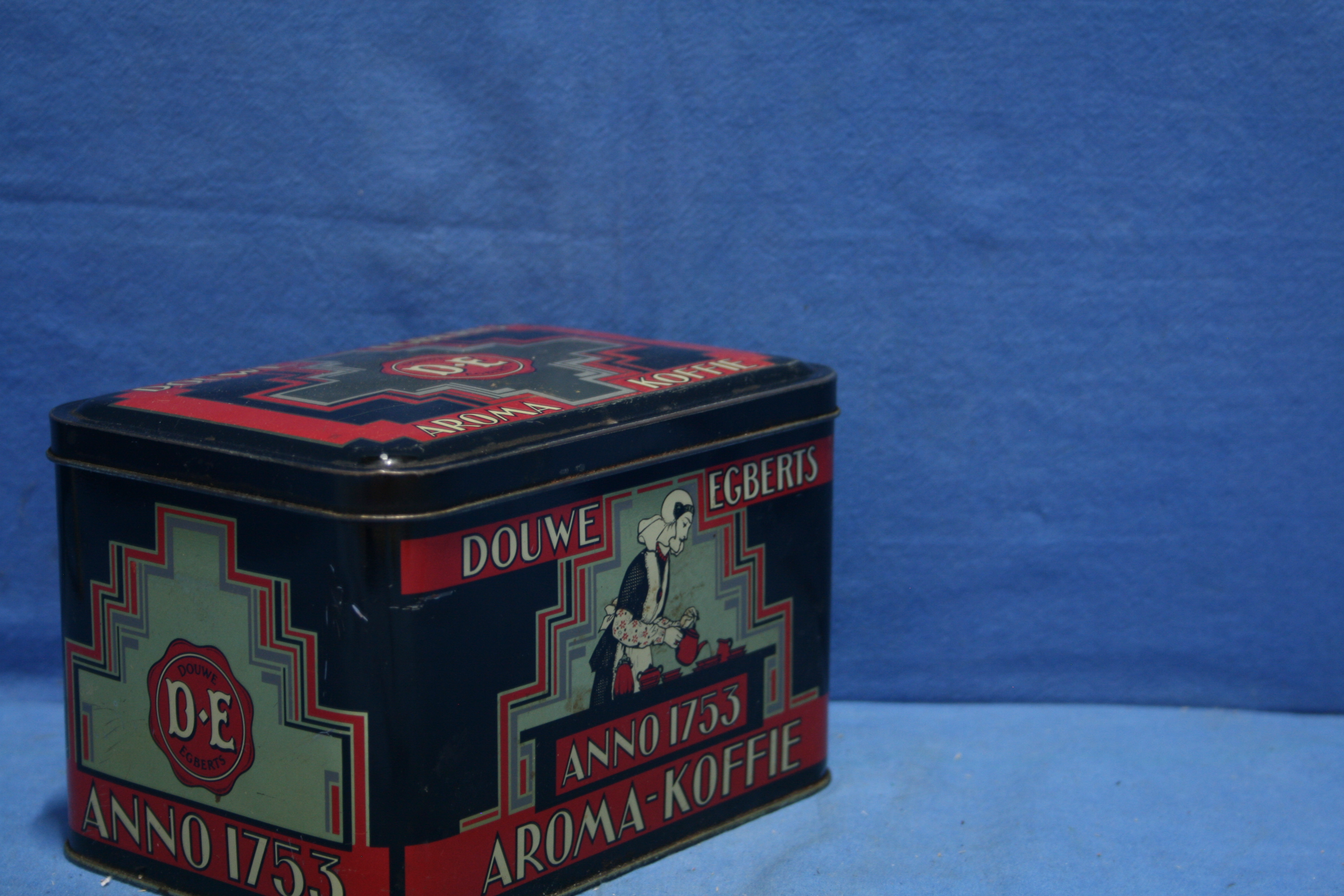 art nr: 493 vintage DE Douwe Egberts bewaarblik