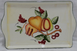 art nr: 1015 antiek porseleinen dienblad met fruit decoratie