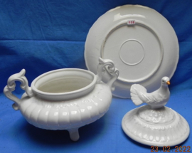 art nr: 279 vintage keramieken duiven aardappelen pan