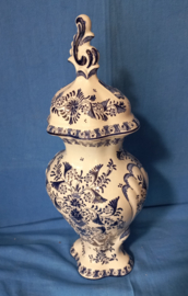 art nr: 442 antieke Delfts Blauwe vaas met deksel