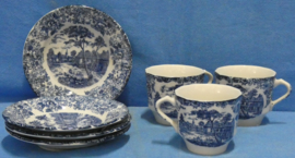 art nr: 377 vintage Delfts Blauwe kop en schotels
