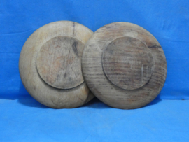 art nr: 1320 vintage houten ontbijtbordjes