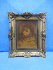 art nr: 837 antiek schilderij van Heilige Antonius