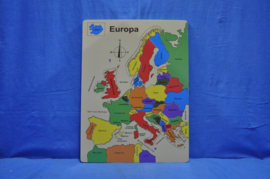 art nr: 889 vintage houten bord puzzel van Europa