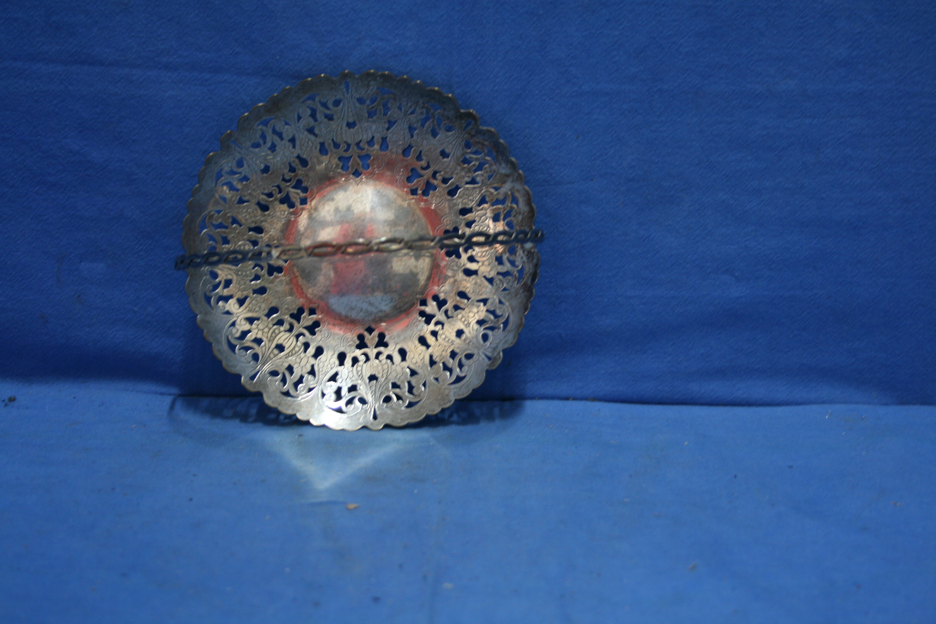 art nr: 297 vintage verzilverd bonbon mandje