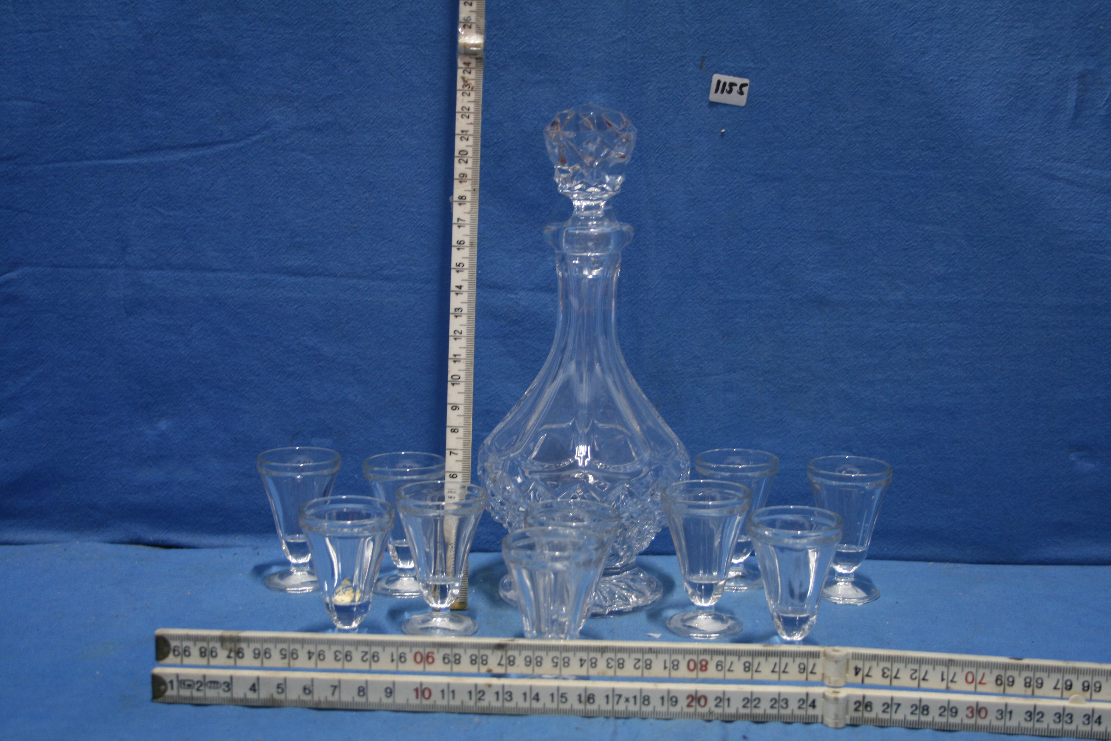art nr: 1155 vintage wijnkaraf met bijbehorende drinkglazen