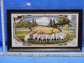 art nr: 709 vintage gedenkbord aan varkensfokkerij in Rosmalen