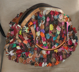 art nr: 318 vintage lederen Magic Bags schoudertas