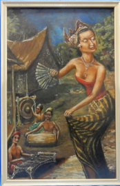 art nr: 308 vintage Javaans schilderij
