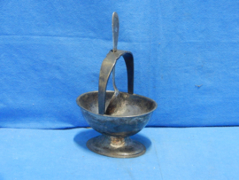 art nr: 734 antiek zilver bonbon mandje met lepel