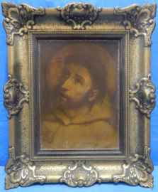 art nr: 837 antiek schilderij van Heilige Antonius