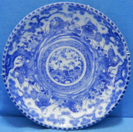 art nr: 890 antiek keramieken Japans delft blauw bord