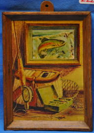 art nr: 222 vintage dienblad met vis artikelen