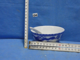 art nr: 1302 vintage Chinees soepkom set met lepel
