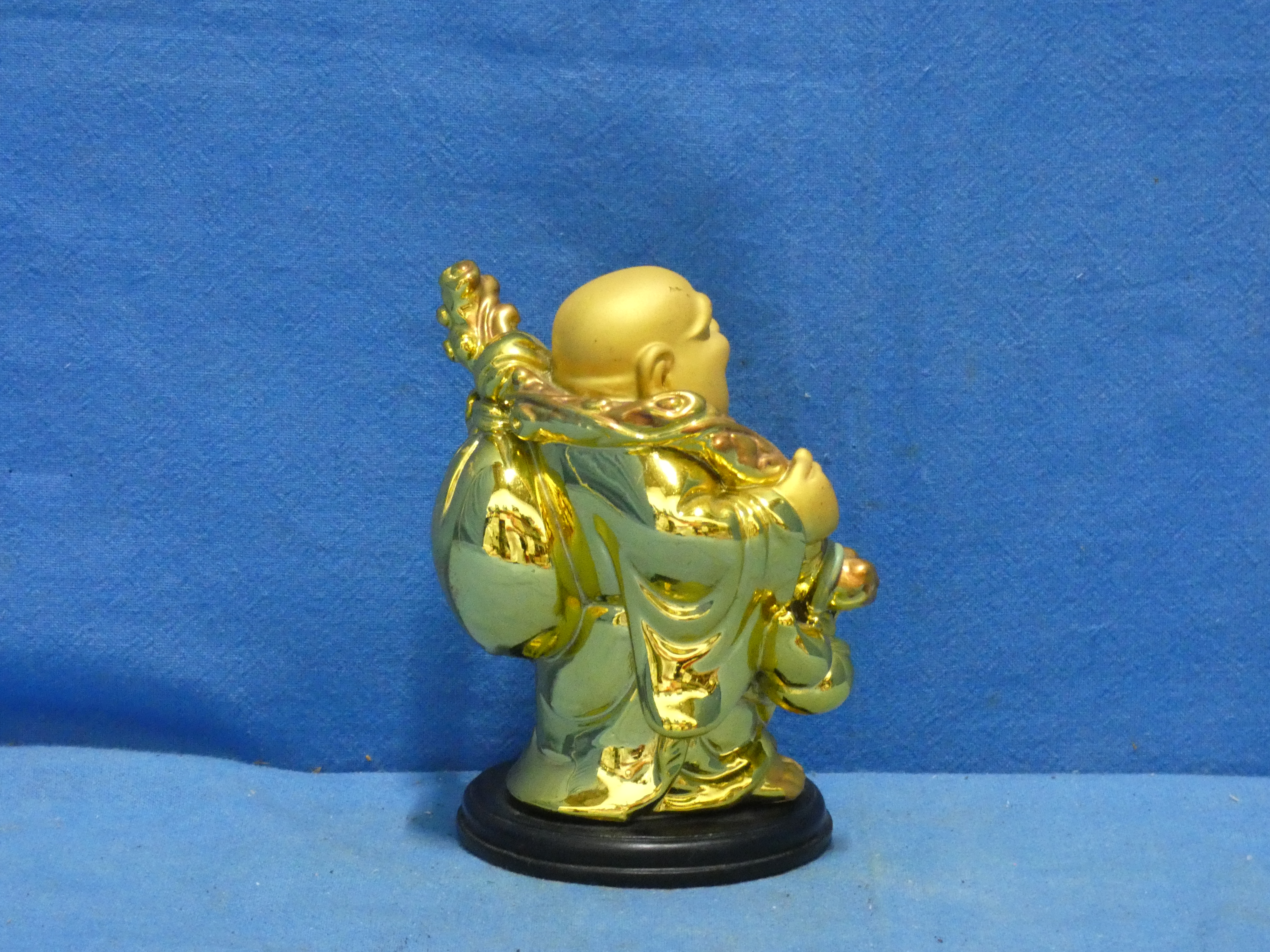 art nr: 1232 vintage Goudkleurige lachende Boeddha