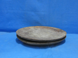 art nr: 1320 vintage houten ontbijtbordjes