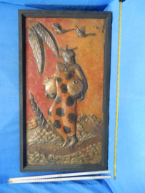 art nr: 565 vintage Koperen kunstwerk uit Afrika