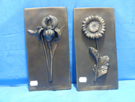 art nr: 316 vintage gipsen schilderrijen met 3d bloem motieven