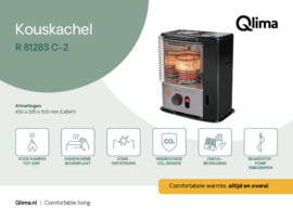 Qlima R 8128S C-2 Petroleumheizung Dochtofen 2,8 kW 105 m³