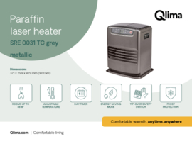Qlima SRE 0031 TC-2 Petroleumkachel Laserkachel 3.1 kW 120 m³