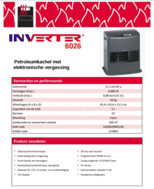 2e kans Inverter 6026 Petroleumkachel Laserkachel 4.0 kW 160 m³